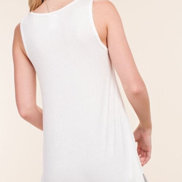 Womens VOCAL White Crystal Tank Tunic S M L XL - Picture 6 of 7